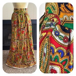 Vintage Psychedelic Paisley Maxi Skirt